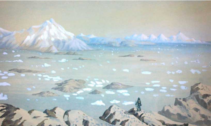 Explorador del Ártico, ilustración de Andreas Kornerup.