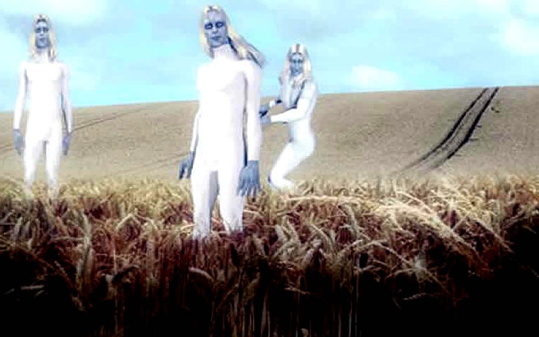 Policía afirma ver extraterrestres nórdicos inspeccionando un crop circle