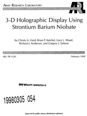 3D Holographic Display Using Strontium Barium Niobate