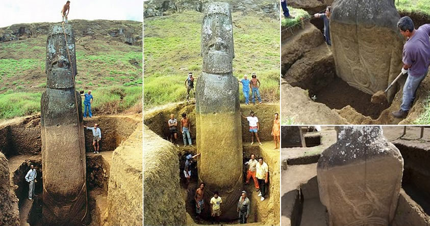 Los Moái de la Isla de Pascua tienen cuerpos enterrados debajo de la superficie