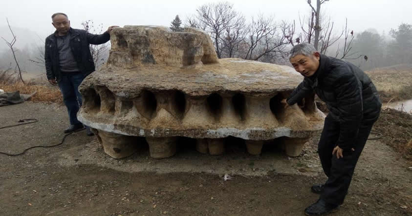 Misteriosa roca con forma de «OVNI» encontrada en China desconcierta a expertos