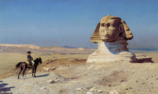 Napoleón contemplando la Gran Esfinge, semienterrada por las arenas del desierto. Óleo de Jean-Léon Gérôme (1867-1868).