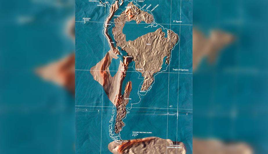 Futuro mapa post-apocalíptico de América del Sur.
