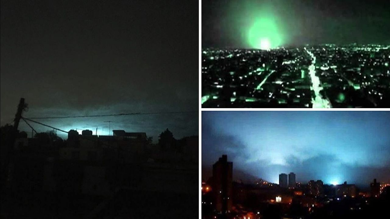 Extrañas luces en el cielo luego del Terremoto de 8.2 en México