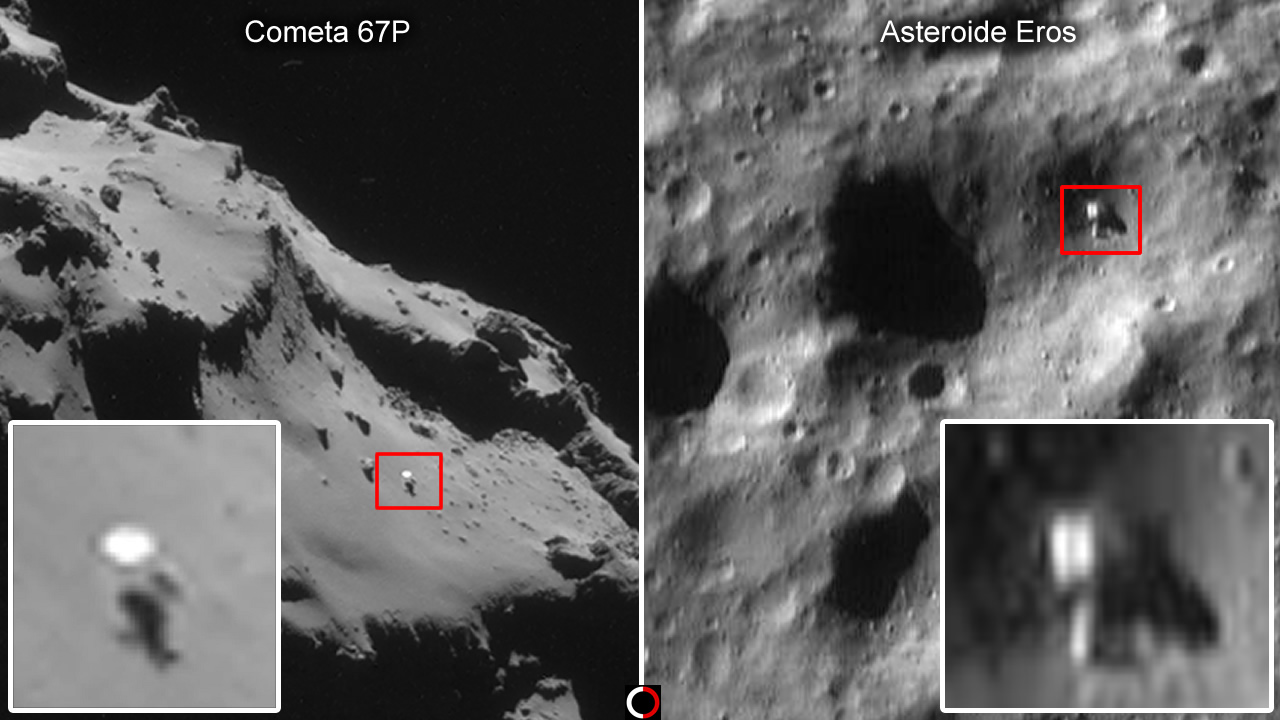 Objetos desconocidos en Cometa 67P y asteroide Eros ¿Existe alguna relación?