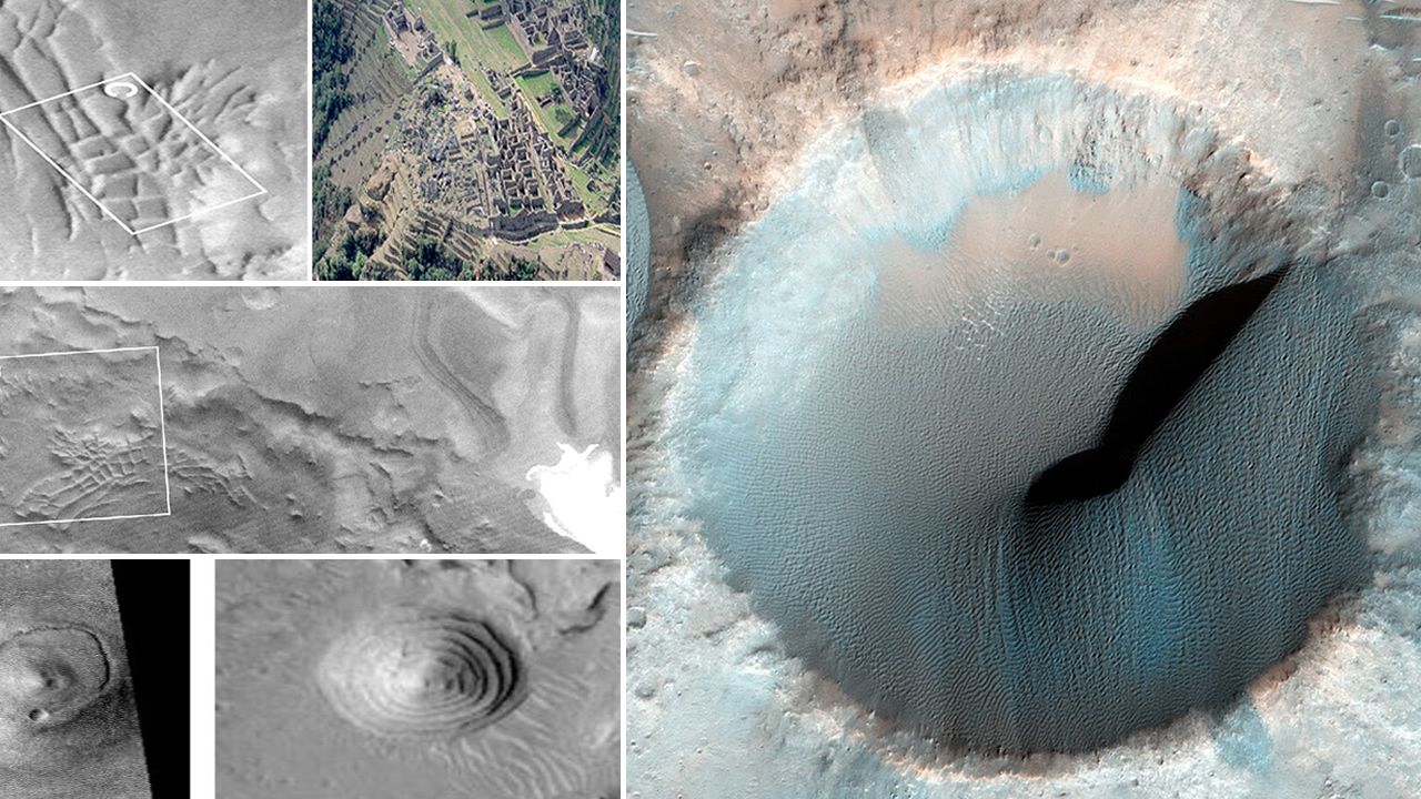 Ciudades y estructuras artificiales en Marte en el interior del Cráter Hale
