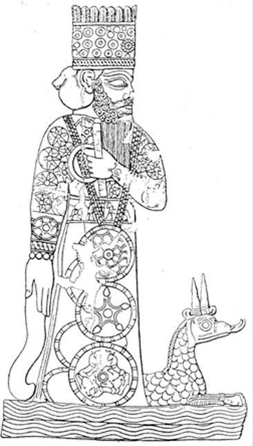 Representación babilónica del dios nacional Marduk, concebido como miembro destacado de los Anunnaki