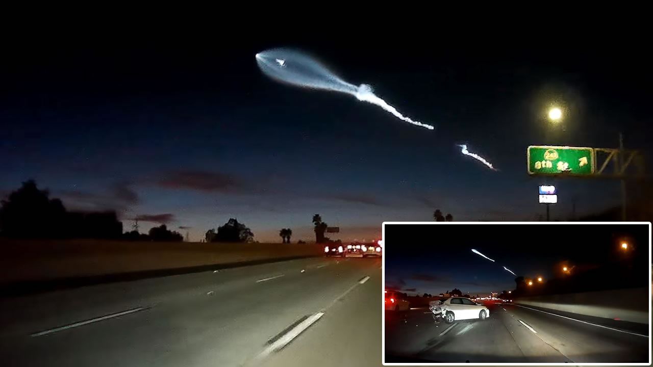 Lanzamiento de cohete Falcon 9 de SpaceX causa accidente múltiple en California (Vídeo)