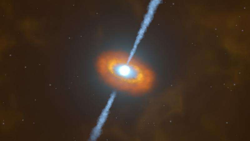 Las galaxias impulsadas por agujeros negros llamadas blazars tienen poderosos chorros que se cree que apuntan fortuitamente directamente hacia la Tierra.