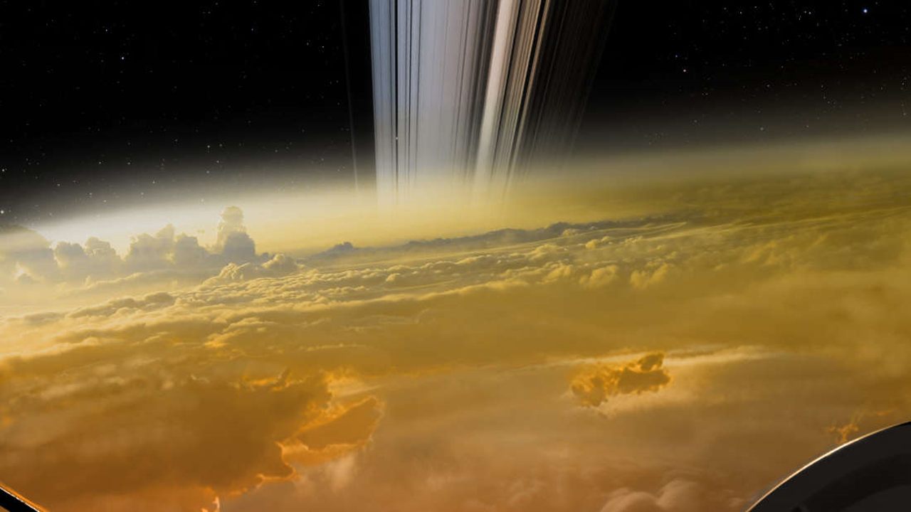 Esta imagen viral de la nave Cassini cayendo en Saturno es completamente falsa