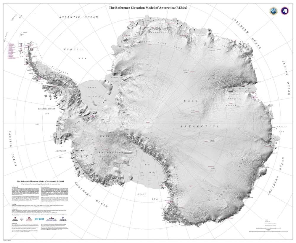Una muestra del mapa de la Antártida con mayor resolución hasta ahora realizado