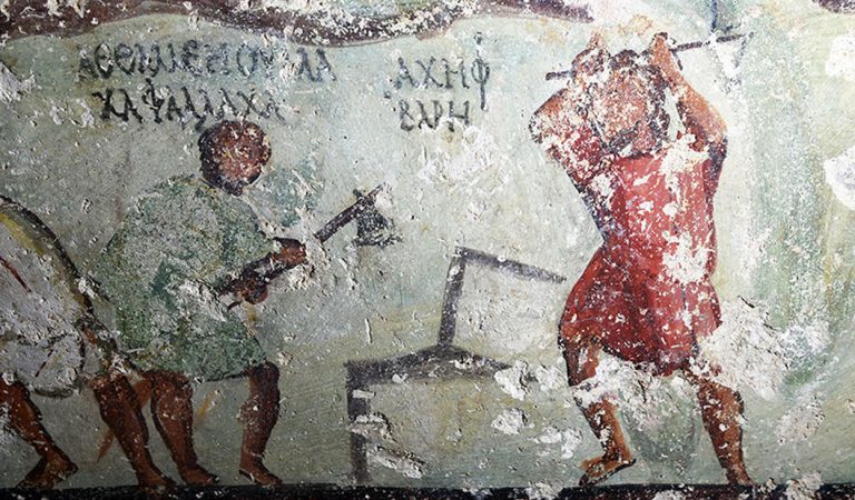 Arqueólogos desconcertados por hallazgo de murales estilo «cómic» en una tumba grecorromana Arqueólogos desconcertados por hallazgo de murales estilo «cómic» en una tumba grecorromana