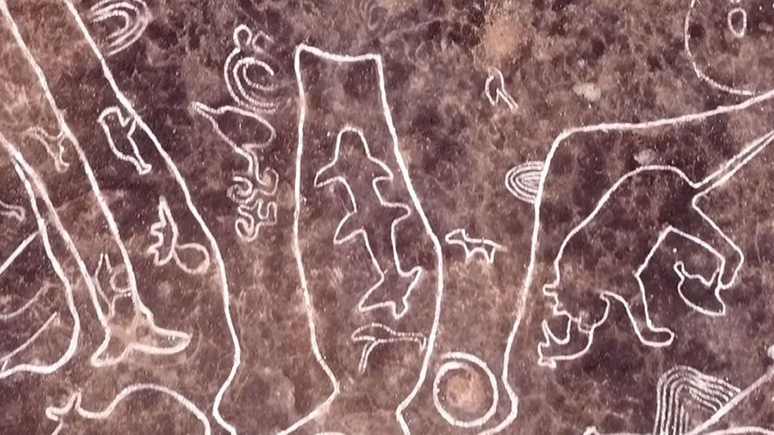 Misteriosos petroglifos en la India representan criaturas desconocidas en la zona