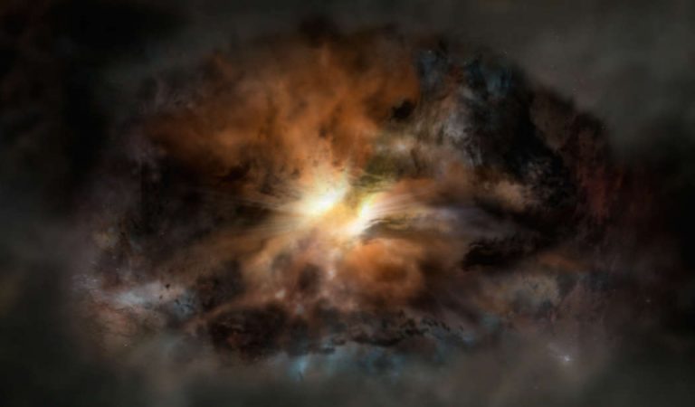 La galaxia más luminosa del universo está alimentando a su agujero negro con gas de otras galaxias La galaxia más luminosa del universo está alimentando a su agujero negro con gas de otras galaxias