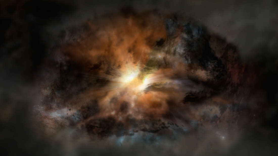 La galaxia más luminosa del universo está alimentando a su agujero negro con gas de otras galaxias