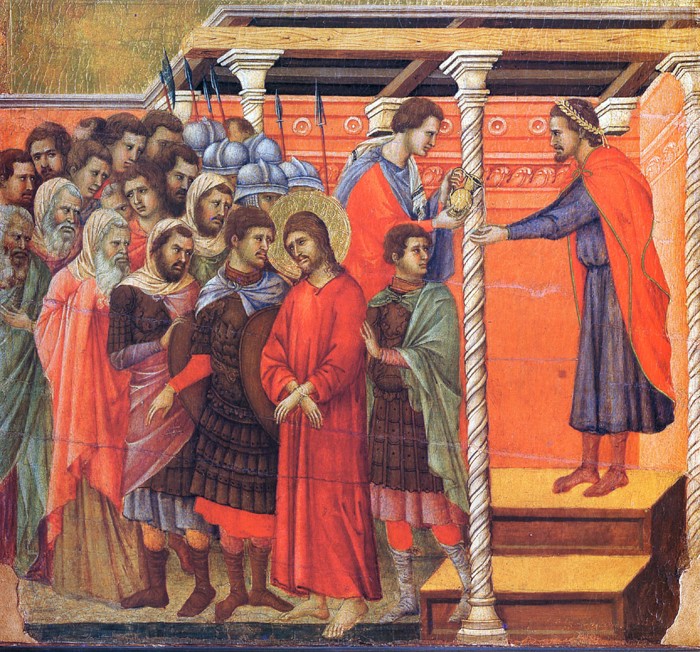 «Pilate Washes His Hands», por Duccio, 1311