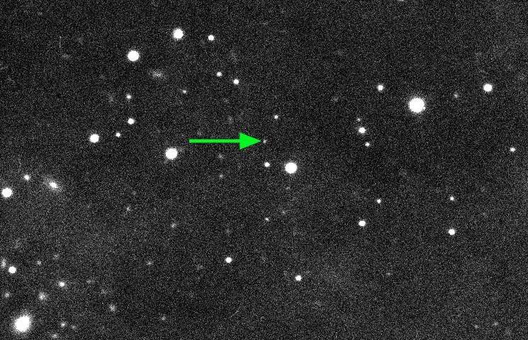 Esta es la imagen en que 2018 VG18, apodadas «Farout», fue descubierto, usando el Telescopio Subaru el 10 de noviembre de 2018
