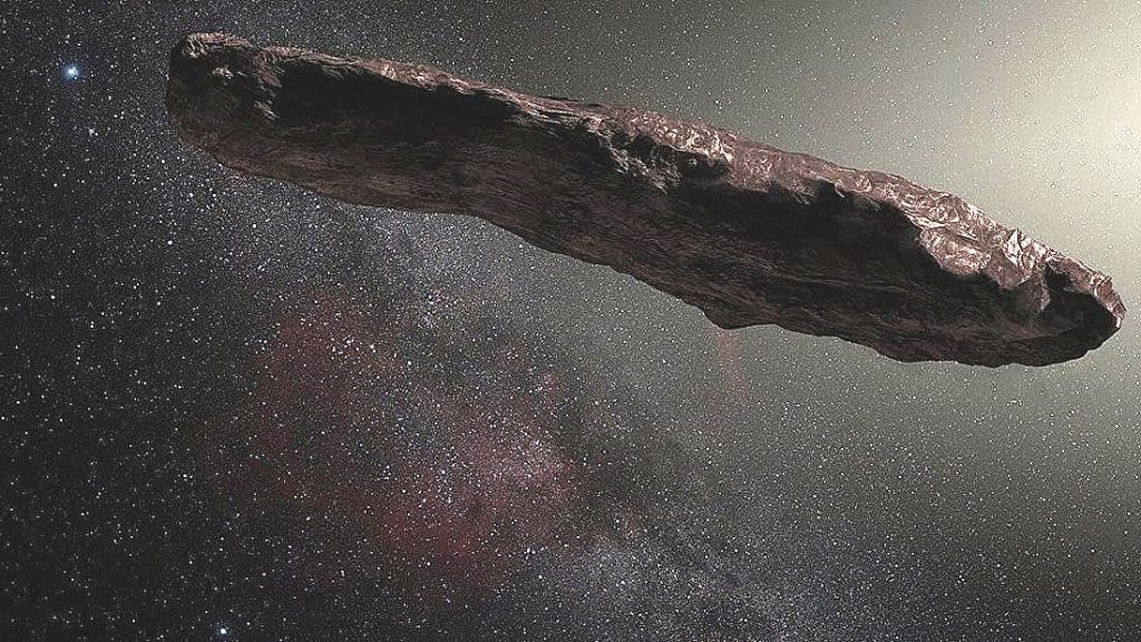 Representación artística de ‘Oumuamua, el primer mensajero