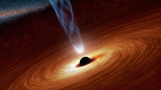 Representación artística de un agujero negro