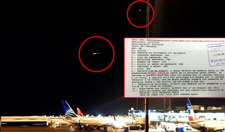 Aeropuerto de Perú reporta que dos OVNIs estuvieron durante una hora sobre una pista de aterrizaje Aeropuerto de Perú reporta que dos OVNIs estuvieron durante una hora sobre una pista de aterrizaje