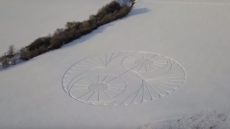 El bello diseño de un búho en la nieve