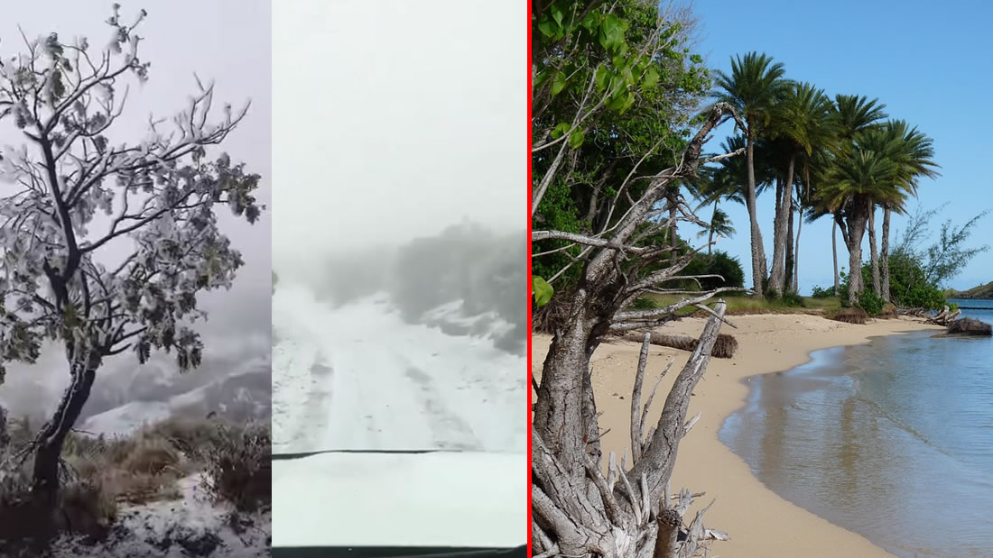 Cae nieve en Hawaii y olas de hasta 18 metros golpean su costa
