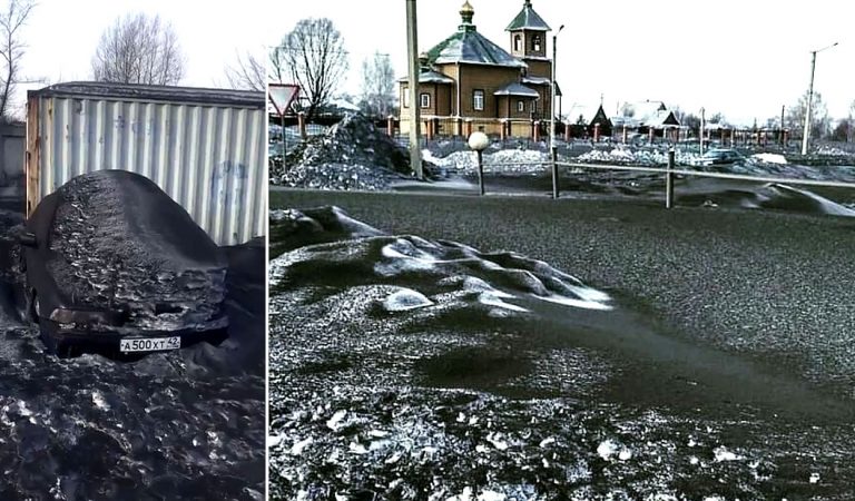 Nieve negra está cayendo en Siberia Nieve negra está cayendo en Siberia