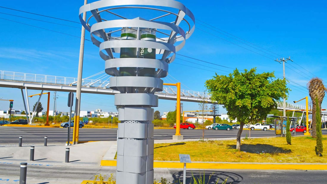 Diseñan torres con microalgas que filtran el aire como lo harían 360 árboles