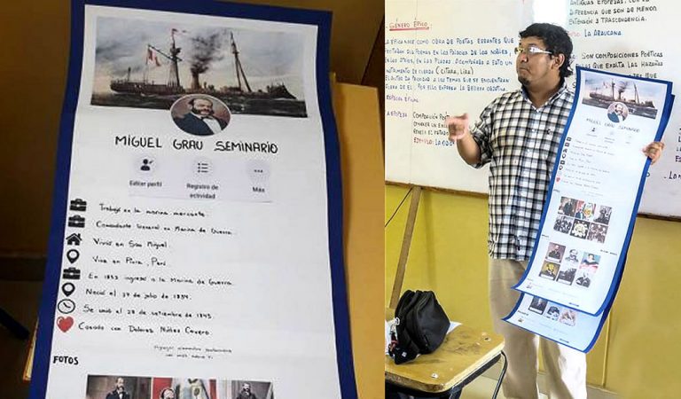 Profesor enseña historia utilizando perfiles de Facebook de héroes (fotos) Profesor enseña historia utilizando perfiles de Facebook de héroes (fotos)
