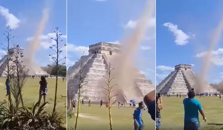 Un tornado sorprende a turistas en Chichén Itzá en pleno equinoccio de primavera (Vídeo) Un tornado sorprende a turistas en Chichén Itzá en pleno equinoccio de primavera (Vídeo)