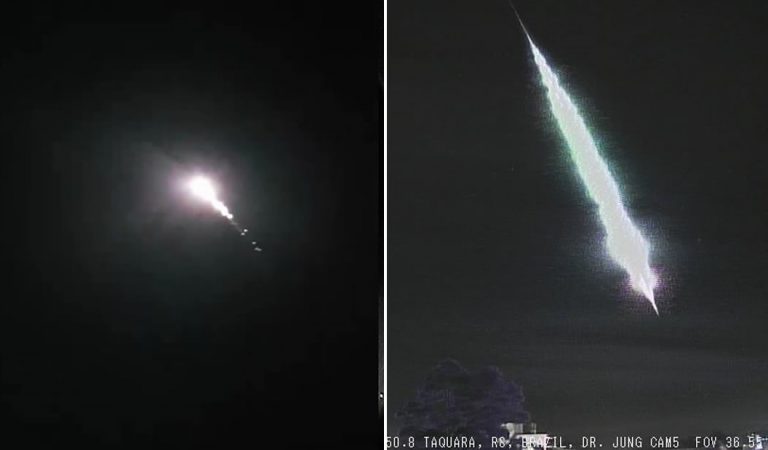 Dos meteoros cruzan el cielo de la misma región de Brasil en días consecutivos Dos meteoros cruzan el cielo de la misma región de Brasil en días consecutivos