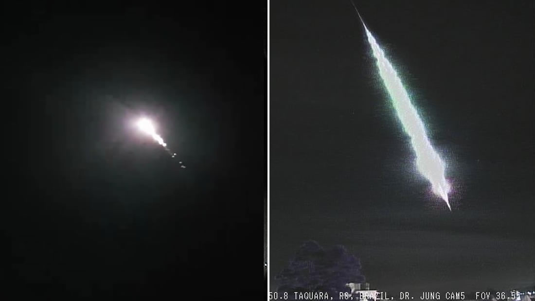 Dos meteoros cruzan el cielo de la misma región de Brasil en días consecutivos