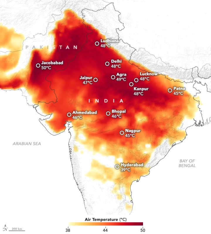 Ola de calor en la India