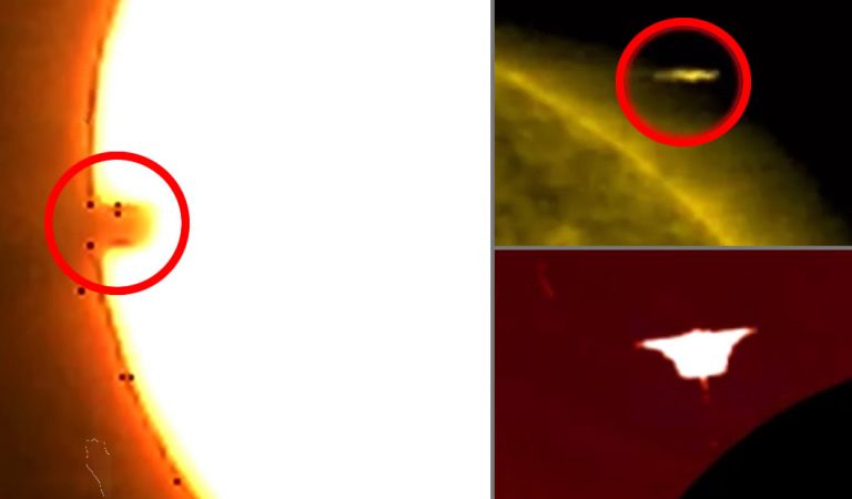 Una esfera y un disco gigantescos son captados «saliendo» del Sol y poseen el tamaño de un planeta Una esfera y un disco gigantescos son captados «saliendo» del Sol y poseen el tamaño de un planeta