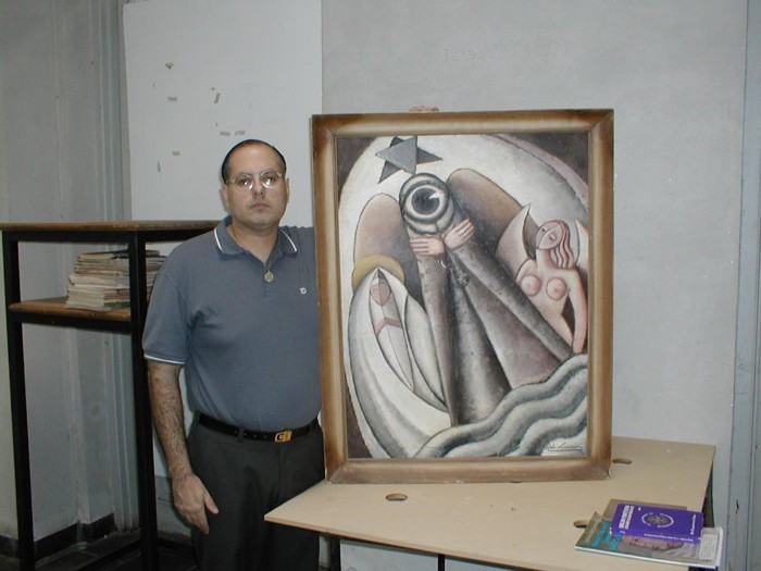 Uno de los pocos cuadros que se conservan de Parravicini, titulado “La Idea Fija”. Se cree el óleo representa, al enigmático hombre gris. Esta toma me fue remitida en 2008, por la investigadora argentina, y ya fallecida, Martha Núñez Vanderhoeven