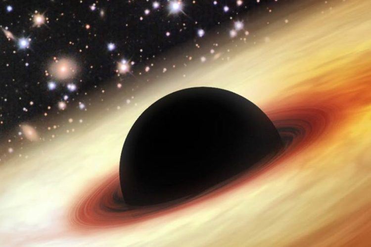 Representación artística de un agujero negro supermasivo