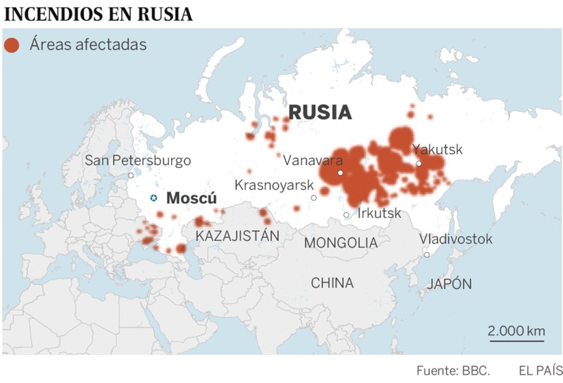 Incendios en Rusia