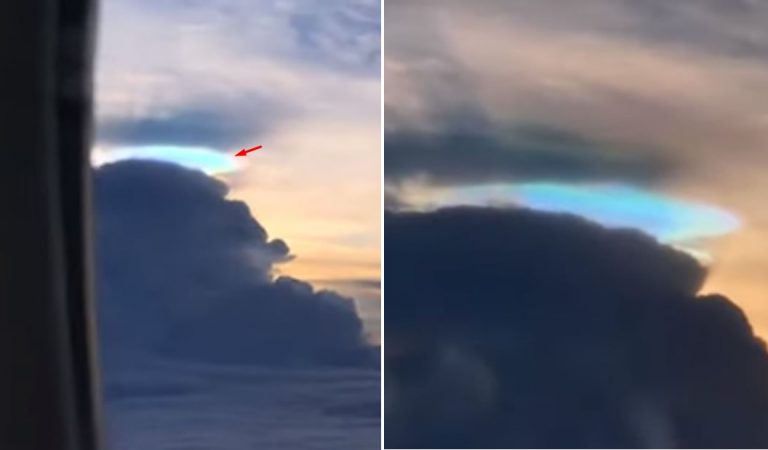 Anomalía con forma de disco de color azul aparece sobre las nubes en Taiwán Anomalía con forma de disco de color azul aparece sobre las nubes en Taiwán