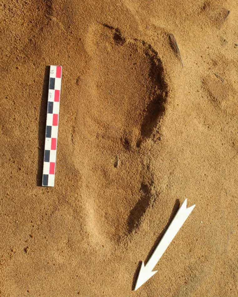 Una de las huellas neandertales descubiertas en Le Rozel, Francia