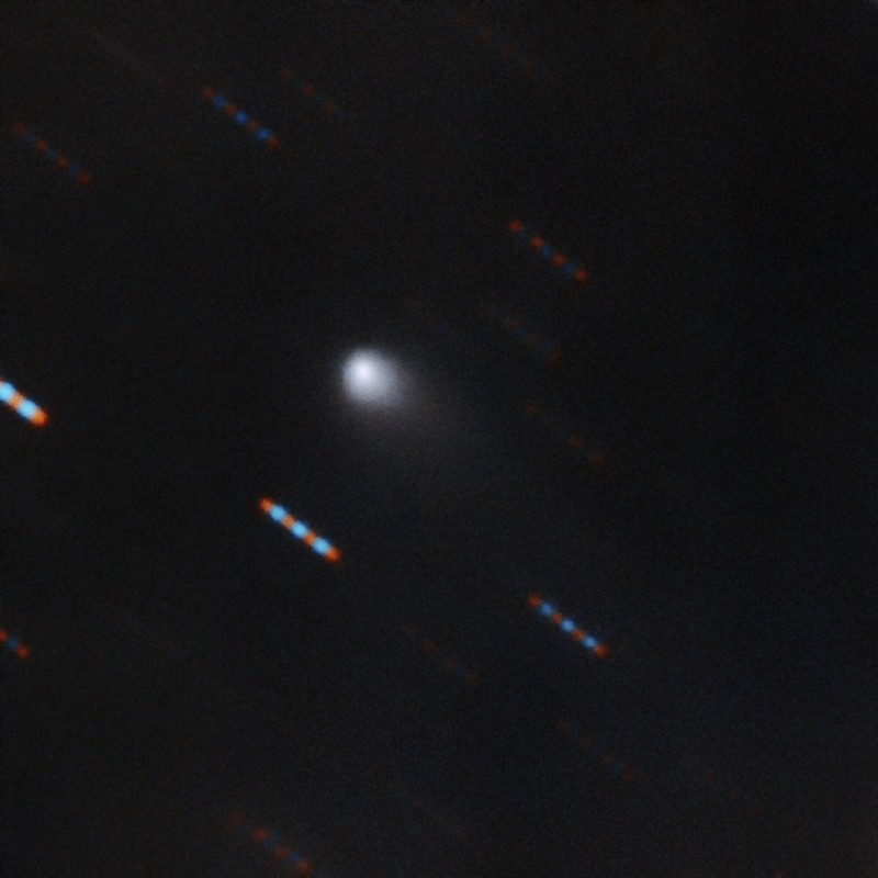 Imagen compuesta de dos colores tomada por Observatorio Géminis de 2I/Borisov, que es el primer cometa interestelar que se haya identificado