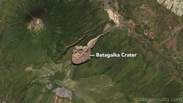 Cráter de Batagaika visto desde arriba