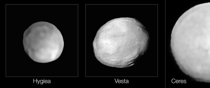 Imagen de Hygiea, Vesta y Ceres