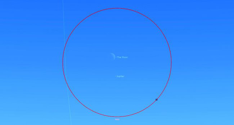 Este jueves 3 de octubre: conjunción de Luna y Júpiter (no, no caerá el asteroide)