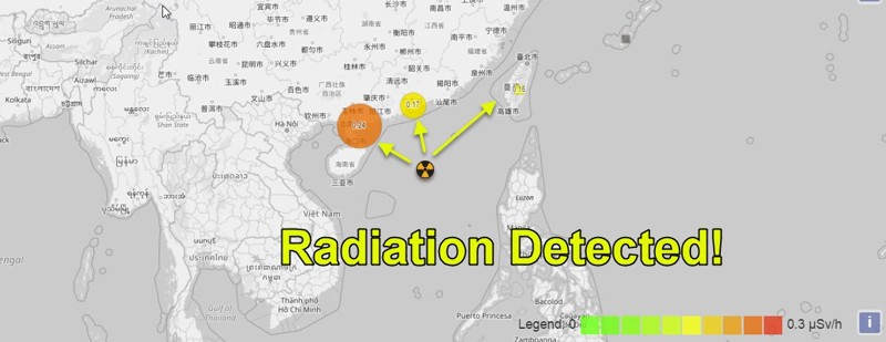 Una posible explosión nuclear es detectada en el Mar del Sur de China (radiación en aumento)