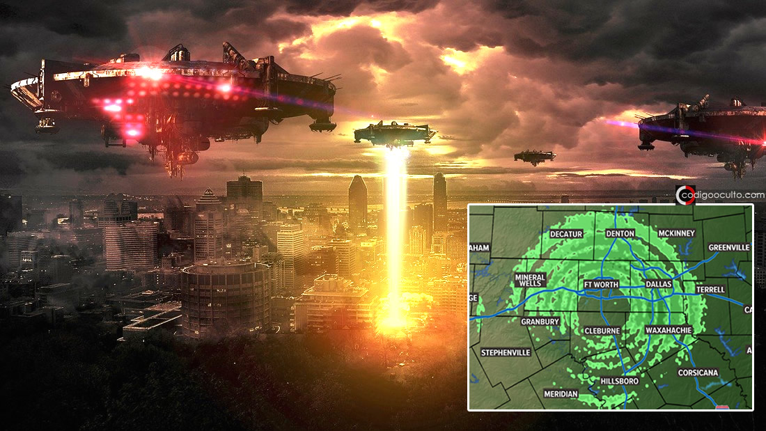 Se desata histeria por «invasión alienígena» en Texas: radar meteorológico capta círculos verdes sobre la ciudad