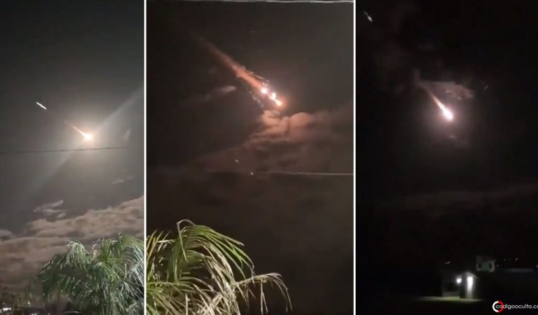 Bola de fuego cae sobre el Océano Pacífico Bola de fuego cae sobre el Océano Pacífico