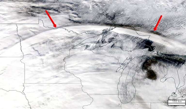 Un gigantesco «arco de nubes» de 1.500 km es detectado sobre EE.UU. en imágenes de NASA Un gigantesco «arco de nubes» de 1.500 km es detectado sobre EE.UU. en imágenes de NASA