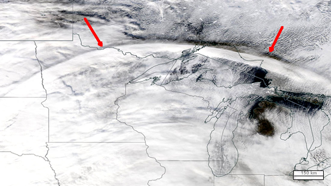 Un gigantesco «arco de nubes» de 1.500 km es detectado sobre EE.UU. en imágenes de NASA