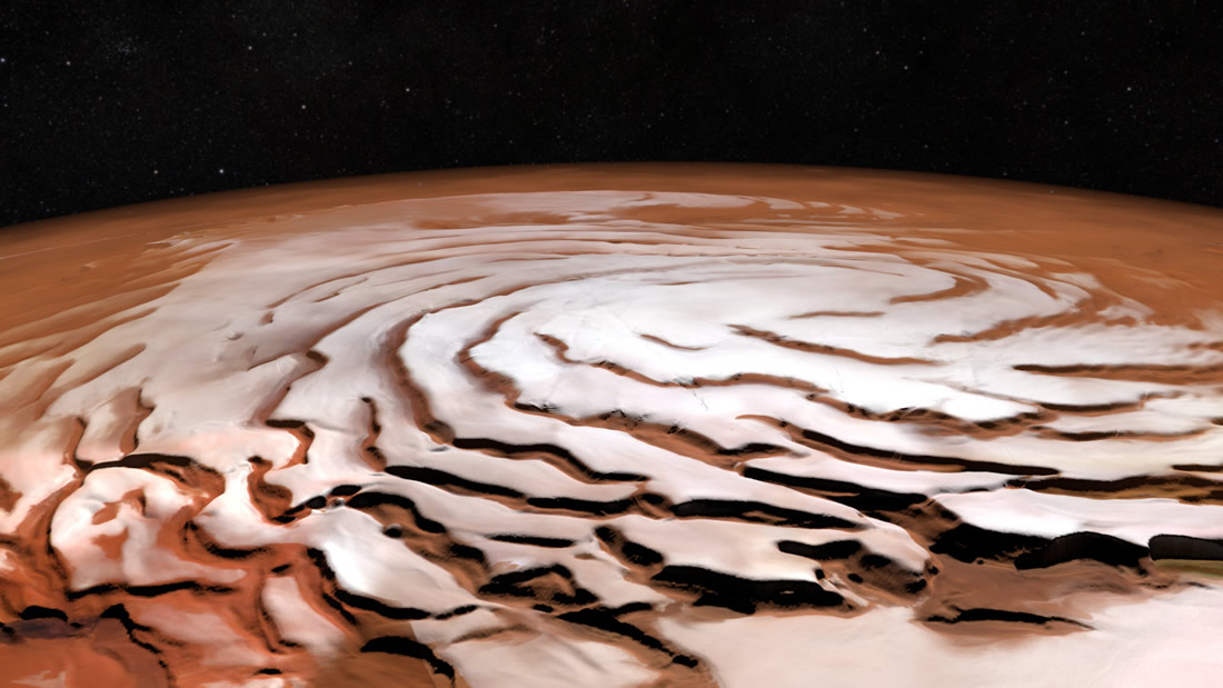 Marte posee hielo de agua a solo 2.5 centímetros de la superficie, detecta NASA
