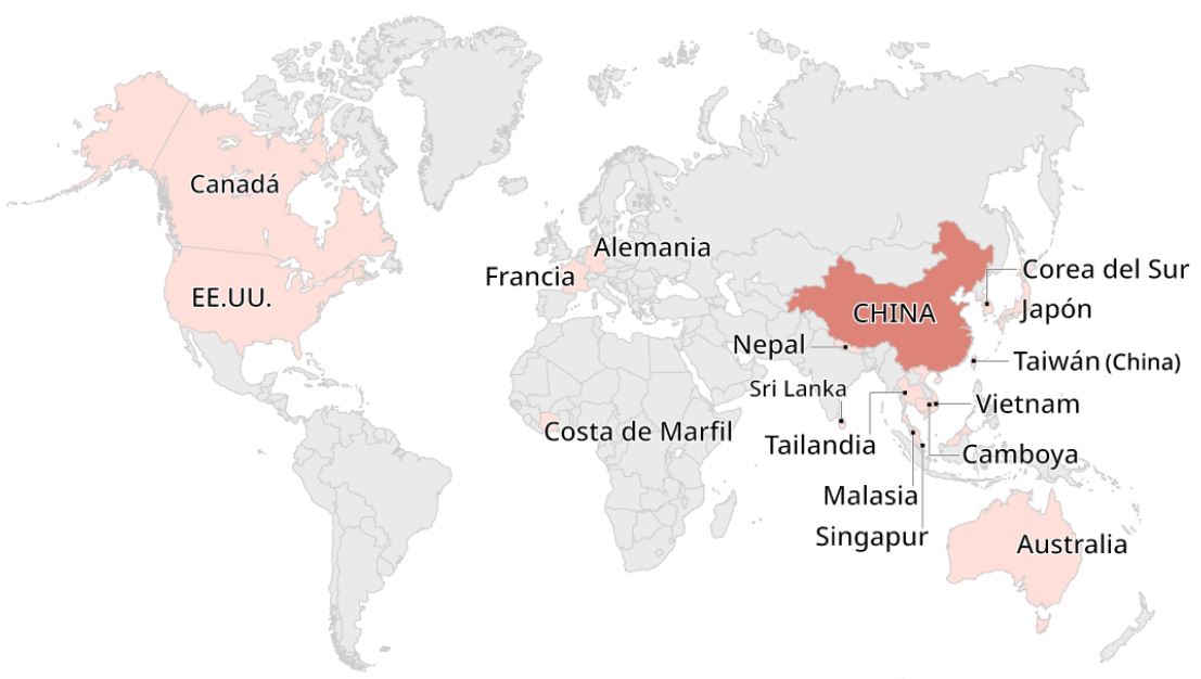 Reportan primeros casos de coronavirus en personas que no estuvieron en China